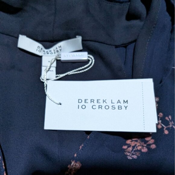 DEREK LAM 10 CROSBY Top Womens Sz 8 blue Floral sleeveless summer Bohemian - Picture 9 of 12